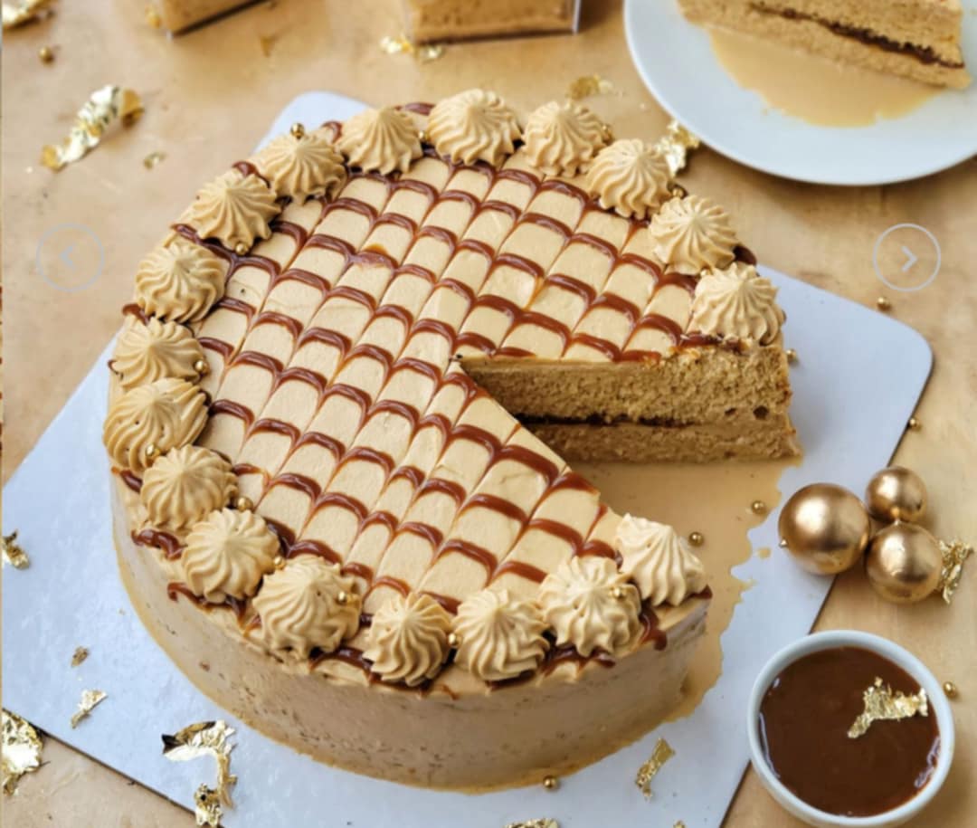 Salted caramel tres leches cake