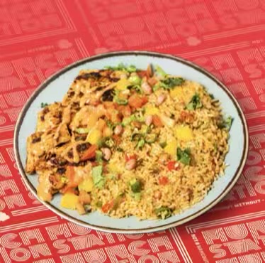 Grilled chicken with mexican rice